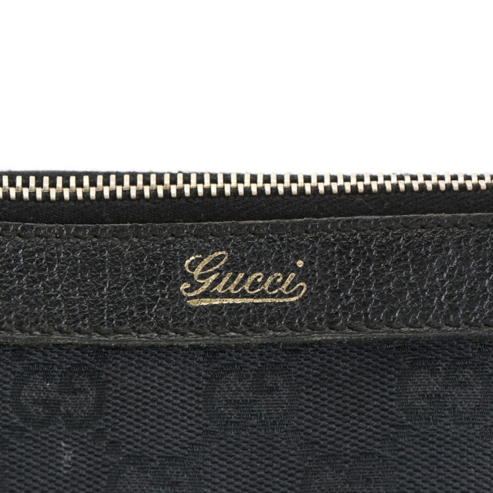 Authentic Gucci GG Black Canvas Abbey Zip Tote Shoulder Gold Hardware Bag - Picture 2 of 16